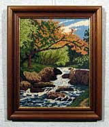 Вышивка «Река» 38,5х30,5
(рамка деревянная, стекло антибликовое, оргалит, установка, натяжка)
