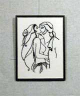 Вышивка «Поцелуй» 36,5х27,5
(рамка деревянная, стекло антибликовое, оргалит, установка в раму, натяжка)
