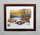 Вышивка «Осенний пейзаж» 34,5х42,0
(рамка деревянная , стекло антибликовое, оргалит, установка работы в раму, натяжка вышивки)
