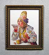 Вышивка «Купчиха» 40х33
(рамка деревянная, стекло антибликовое, оргалит, установка работы в раму, натяжка вышивки)
