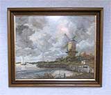 Гобелен «Мельница у реки» 43х54
(рамка деревянная, стекло антибликовое, установка работы в раму, подрамник, натяжка гобелена)
